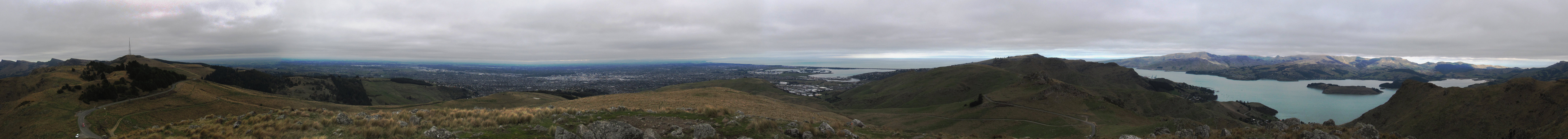 Christchurch and Lyttelton from Mt Vernon (462m)